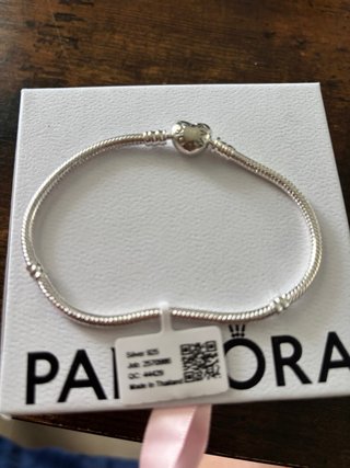 Pulsera Pandora 20cm Cierre Corazón Plata