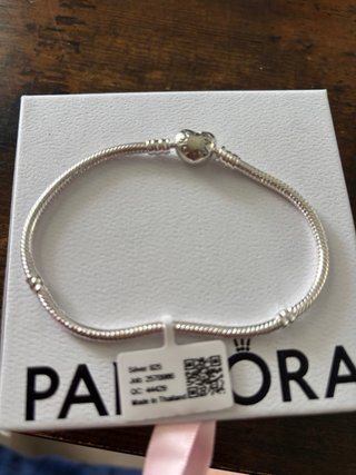 Pulsera Pandora 20cm Cierre Corazón Plata