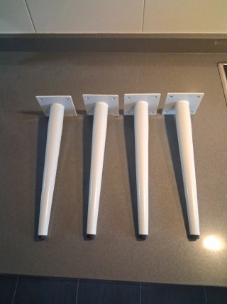 4 Patas Metálicas 30 cm para Muebles Blancas