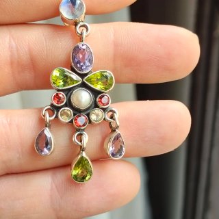 Conjunto Plata 925 Colgante y Pendientes