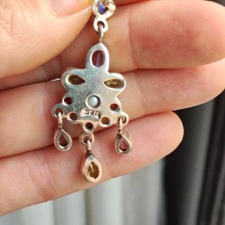 Conjunto Plata 925 Colgante y Pendientes