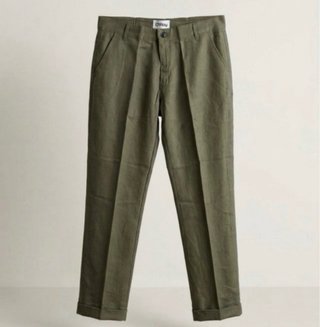 Pantaloni uomo in Lino Sartoriale Verde Oliva TG M