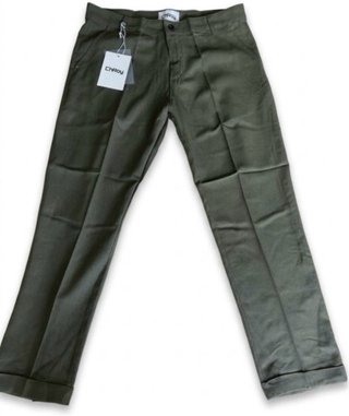 Pantaloni uomo in Lino Sartoriale Verde Oliva TG M