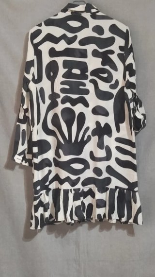 Vestido estampado blanco y negro