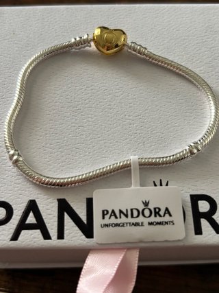 Pulsera Pandora 18cm Corazón Dorado