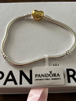 Pulsera Pandora 18cm Corazón Dorado