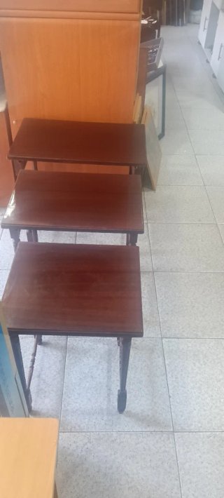 Juego 3 mesas nido madera