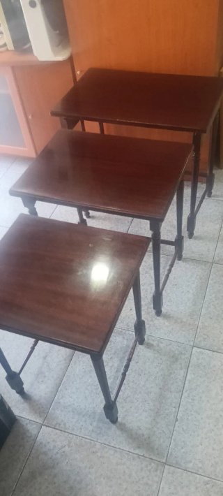 Juego 3 mesas nido madera