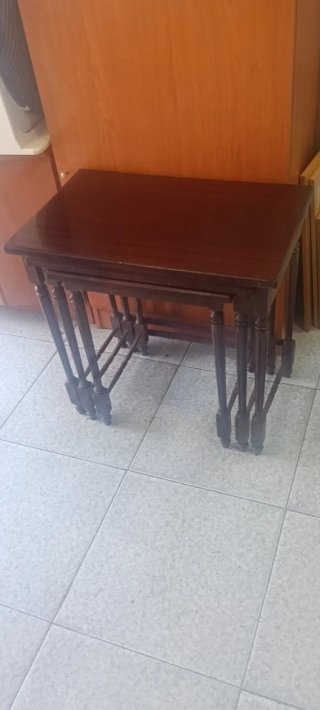 Juego 3 mesas nido madera