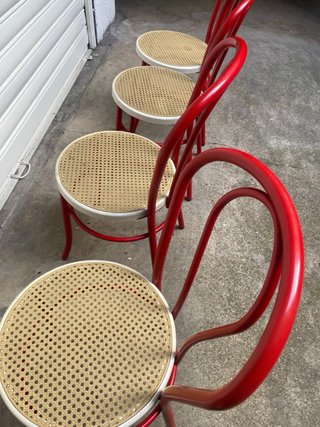 SEDIE VINTAGE DESIGN MOLTENI CONSONNI ROSSE
