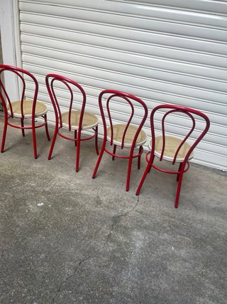 SEDIE VINTAGE DESIGN MOLTENI CONSONNI ROSSE