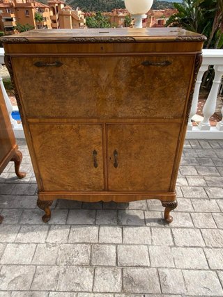Conjunto Muebles Antiguos Madera y Cristal