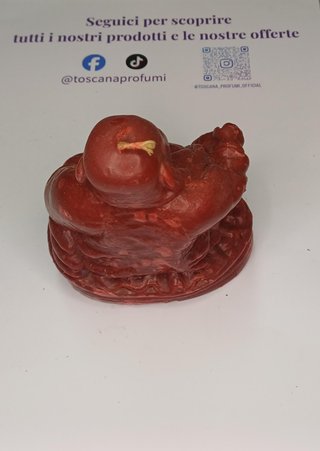 Candela a forma di Buddha rossa