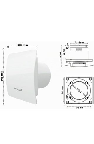 Extractor Baño Bosch 1500 125mm. NO ENVÍOS