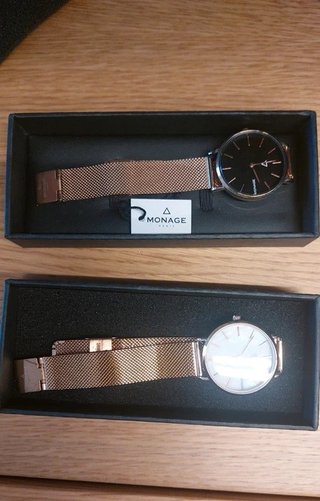 Orologio Monage Paris quadrante nero maglia Milano