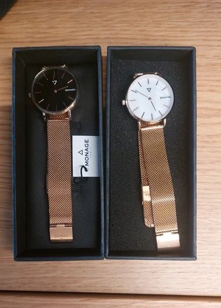 Orologio Monage Paris quadrante nero maglia Milano