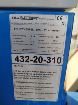 Caldera di pellet nuova, stock finale, senza montaggio o garanzia
