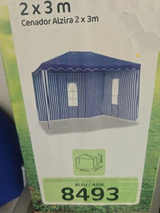 Tenda da Giardino 2x3m Blu con Tende