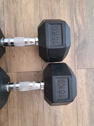 Mancuernas hexagonales 15 kg (par)