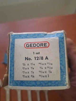 GEDORE JUEGO DE LLAVES FIJAS NUEVAS  ( 8 PIEZAS )