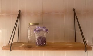 Estantería madera maciza y hierro negro