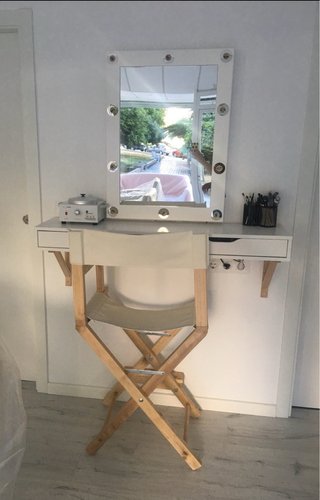 Tocador maquillaje espejo, cajón y silla