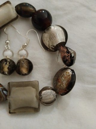 Pulsera y Pendientes Cristal Murano Glass