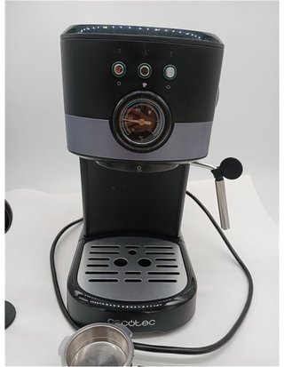 Cecotec Cafetera Express Power Espresso 20 Pecan Pro. 1100 W - Tecnología ForceAroma de 20bars - Vaporizador Orientable - Brazo Dob