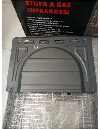 White by Brigros DA-201 - Estufa de gas plegable - infrarrojos - encendido piezoeléctrico - apta para GLP/butano/propano - compartim
