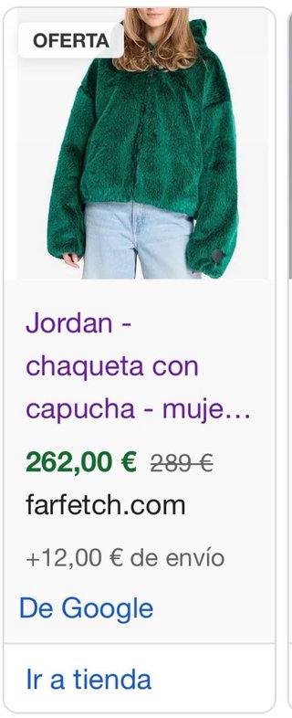 Chaqueta Nike Air Jordan de pelo verde (faux fur)