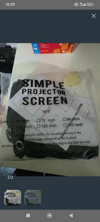 Tela de Proyector Simple 60 Pulgadas