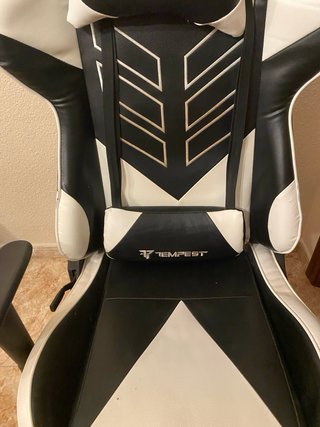Silla Gaming Negra y Blanca Tempest