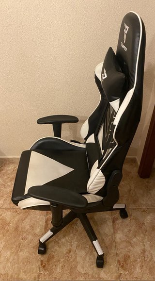 Silla Gaming Negra y Blanca Tempest