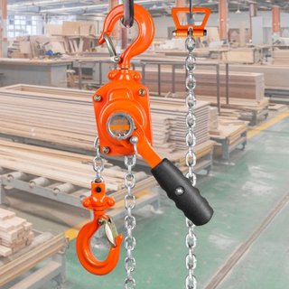 Paranco a Catena con Leva Manual, Capacità di 1/2 Tonnellata 499,5 kg 3,05m Come Along, Acciaio al Carbonio Zincato G80 con Freno a Doppia Leva Weston, Guida Automatica della Catena e Gancio Rotante...