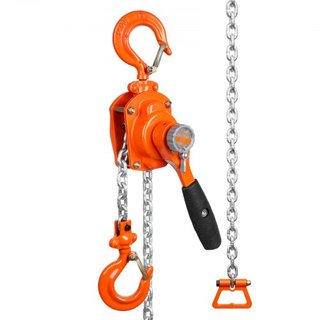Paranco a Catena con Leva Manual, Capacità di 1/2 Tonnellata 499,5 kg 3,05m Come Along, Acciaio al Carbonio Zincato G80 con Freno a Doppia Leva Weston, Guida Automatica della Catena e Gancio Rotante...