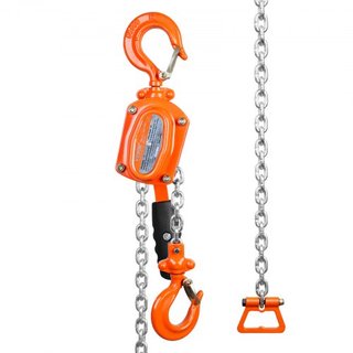 Paranco a Catena con Leva Manual, Capacità di 1/2 Tonnellata 499,5 kg 3,05m Come Along, Acciaio al Carbonio Zincato G80 con Freno a Doppia Leva Weston, Guida Automatica della Catena e Gancio Rotante...