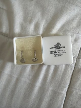 Pendientes Corazón Plata Brillante