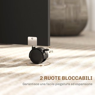 Mesa de Comedor Plegable, Mesa de Cocina Plegable para 6 Personas, Escritorio Plegable Ahorra Espacio con 2 Estantes Abiertos y Ruedas con Freno, para Sala de Estar, Oficina, 140X75X74Cm, Negro