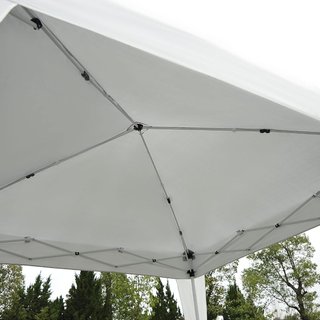 Gazebo Plegable 2.4X2.4 M Pop up Con Bolsa De Transporte, Gazebo De Jardín Con Estructura De Acero Y Oxford, Protección UV, para Fiestas, Blanco