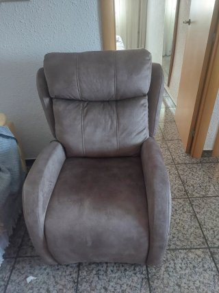 Sillón de relax beige/gris