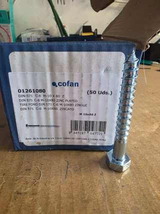Tirafondi Vite Ferro Testa Esagonale M10 x 80
