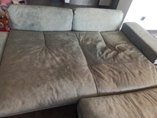 Sofá modular gris de tela
