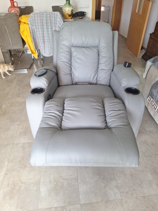 Sillón Relax Polipiel Gris