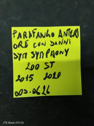 Parafango anteriore SYM Symphony 200 con danni