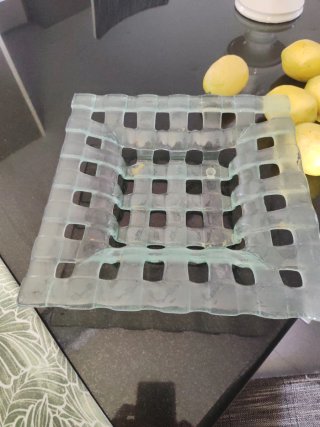 Centro de mesa cristal con 6 limones