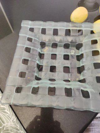 Centro de mesa cristal con 6 limones