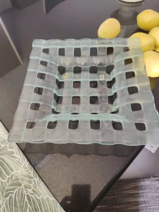 Centro de mesa cristal con 6 limones