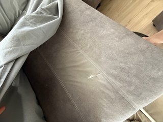 REGALO Sofá chaise longue gris con 2 taburetes