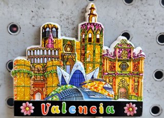 Imán Nevera Valencia Skyline Decorativo