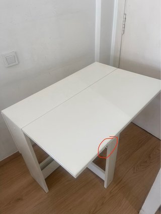 Mesa plegable cocina comedor blanca